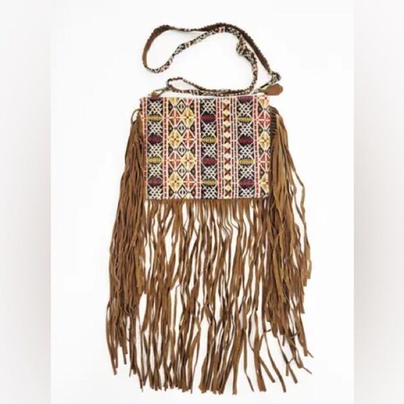 RAJ L.A Women’s Azalea Boho Cotton Crossbody Bag in Multi Cognac Color - Picture 4 of 10